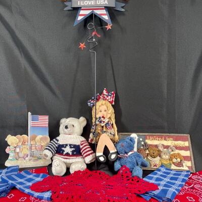 Americana 4th of July Holiday Decor Lot