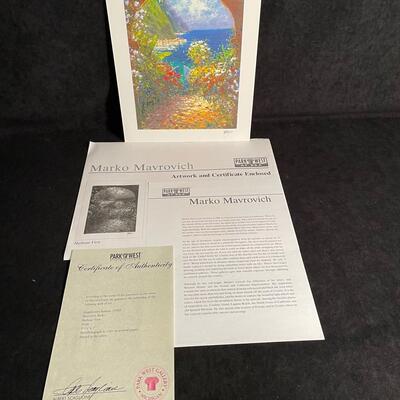 Lot 333 Lithograph by Marko Mavrovich  "Harbour View"