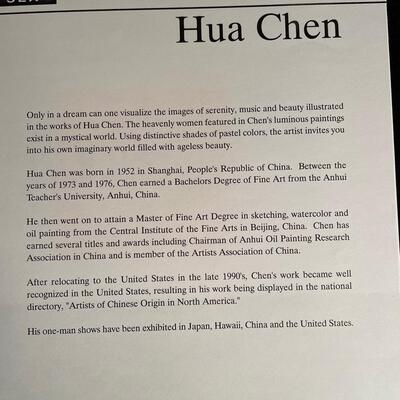 Lot 334 Lithograph by Hua Chen  "Gathering Blossoms"