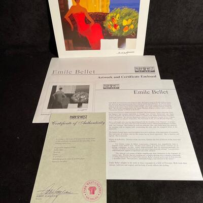 Lot 336 Lithograph by Emile Bellet  "Interieur"