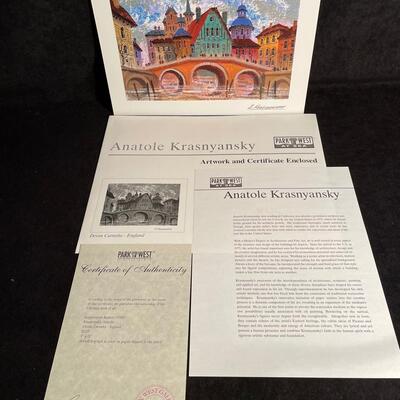 Lot 337  Lithograph by Anatole Krasnyansky  "Devon Carnishe _ England"