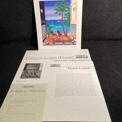 Lot 340 Lithograph by Francois Ledan (Fanch)  "Volets Caraibes"