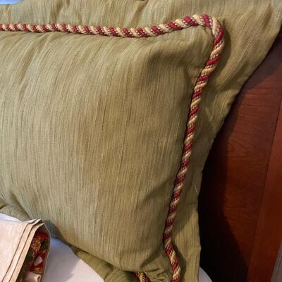 Lot 343 Custom Queen Bedding. Bedspread 94" x 106". Pair of Standard Shams. Bedskirt