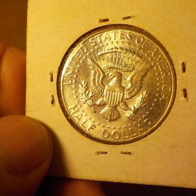 1964 Kennedy 50 cent coin.