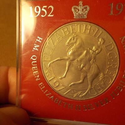 1977 Queen Elizabeth silver jubilee coin.