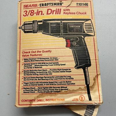 Lot 354  Craftsman 3/8" Drill with Assorted Bits