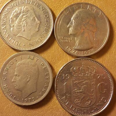 4- Mix of Canadian, US, England, Mexican coins.