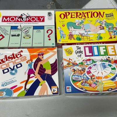 Lot 359 Game Time Assortment: Monopoly, Operation, Twister Dance DVD, Life