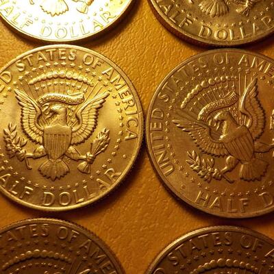 6 Kennedy half dollars 67, 79, 71.