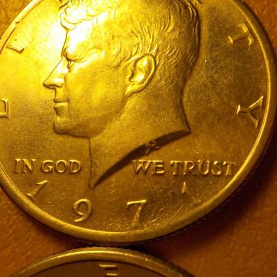 6 Kennedy half dollars 67, 79, 71.