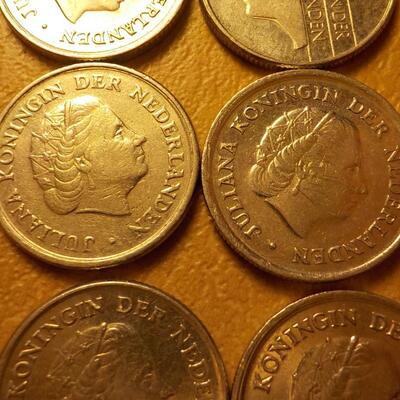 6- English 10 cent pieces.