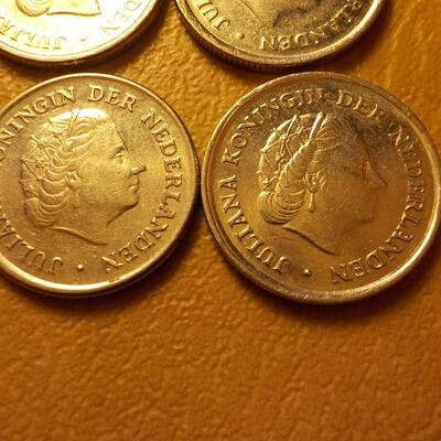 6- English 10 cent pieces.