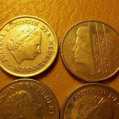 6- English 10 cent pieces.