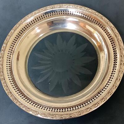 B616 Frank Whiting & Co. Sterling Silver and Glass Coasters and Tray