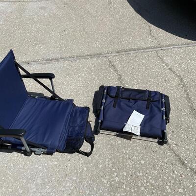 Lot 372  Pair of Navy Folding Stadium Chairs