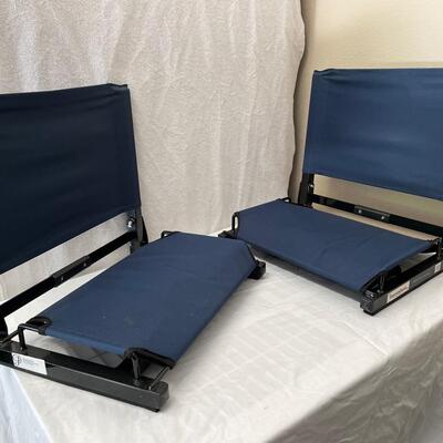 Lot 372  Pair of Navy Folding Stadium Chairs