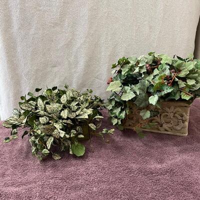 Lot 393 Pair of Silk Greenery Arrangments