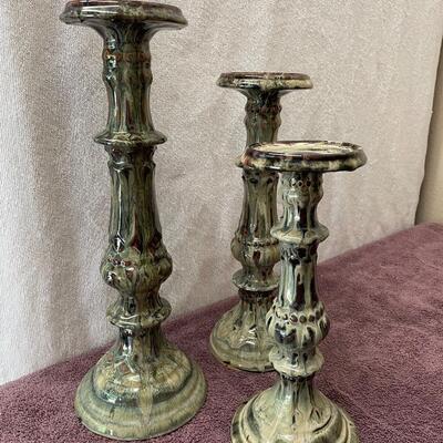 Lot 395 Trio of Ceramic Candle Stands