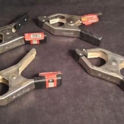 Lot 418 4 Metal Spring Clamps and Power Strip