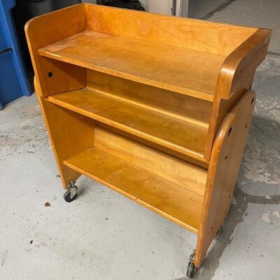 Lot 427 Wooden Book Shelf on Wheels