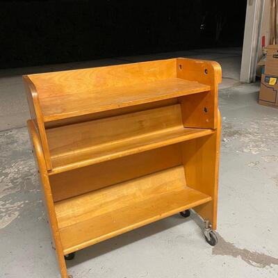 Lot 427 Wooden Book Shelf on Wheels