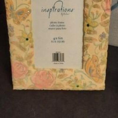 Lot 429 Blue Wall Cloth Frame and 3 Additional Frames