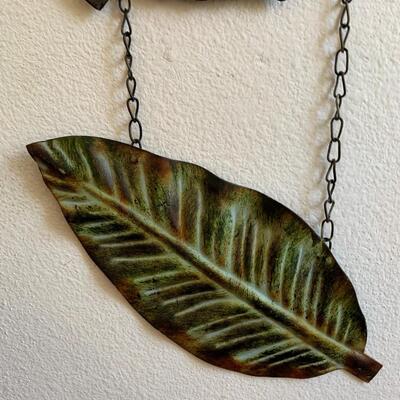 Three Metal Leaf Wall Hanging Decorations