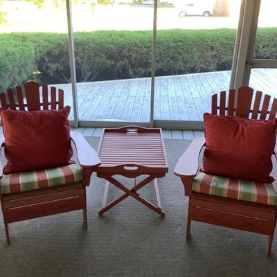 150  3 PC  Set Adirondack Chairs with Table/Tray