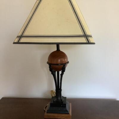 156. Wooden Sphere Table Lamp 
