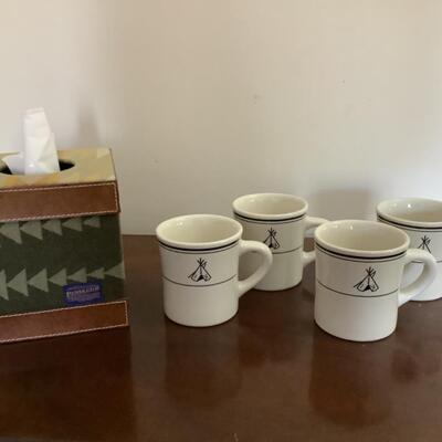 158  Pendleton Mugs & Leather / Felt Tissue Box Cover