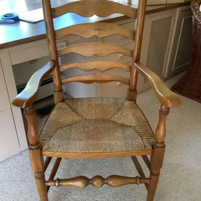 166. Rush Seat, Ladder Back Arm Chair 