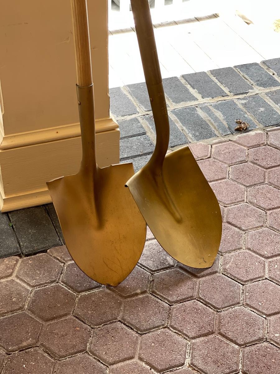 Fun Vintage Pair of "Breaking Ground" Gold Shovels