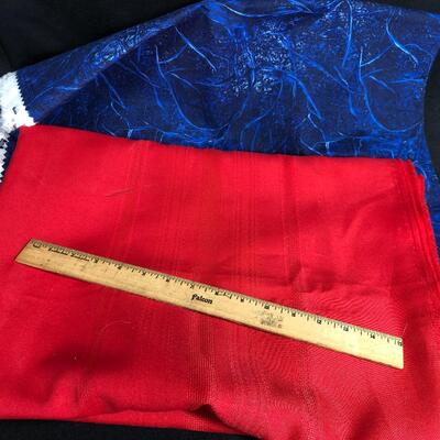 Red and Blue Table Linen Fabric 