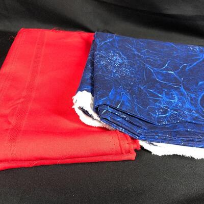 Red and Blue Table Linen Fabric 