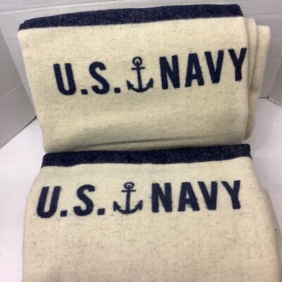  190 Two Antique Navy Wool Blankets