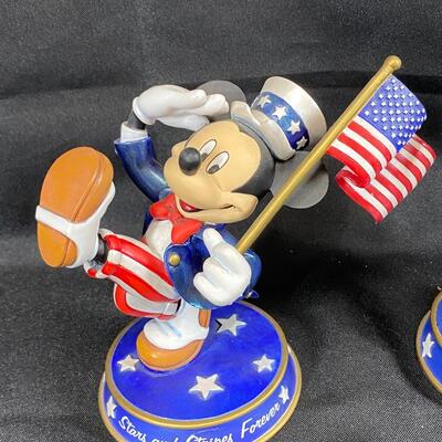 Danbury Mint Disney Mickey Mouse & Minnie Mouse Patriotic 4th of July Figurines