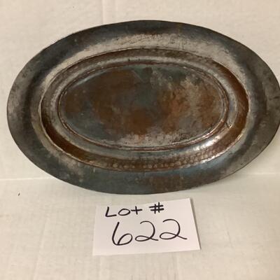 B622 Vintage Egyptian Copper Oval Plate 