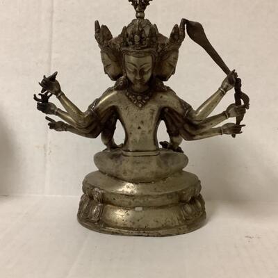 B623 Bronze and Copper Tibetan Deity Statue