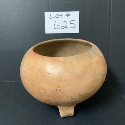 B625 African Pottery Footed Bowl