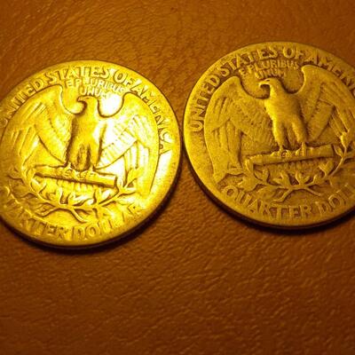 2- 1944 and 1943 Silver War time Quarters..