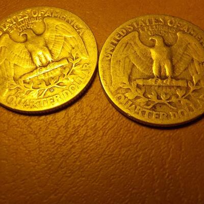 2- 1944 and 1943 Silver War time Quarters..