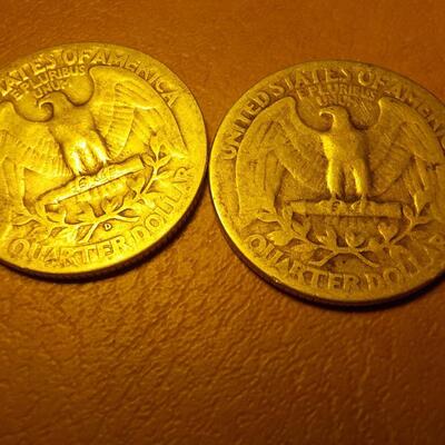 2- 1944 and 1943 Silver War time Quarters..