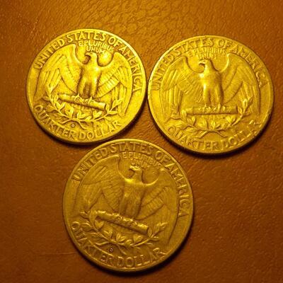 3- 1952, 54, 58, silver quarters.