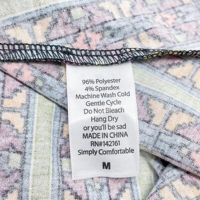LULAROE â€œCARLYâ€ GREEN PATTERNED SWING DRESS - SIZE MEDIUM