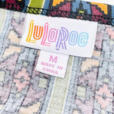 LULAROE â€œCARLYâ€ GREEN PATTERNED SWING DRESS - SIZE MEDIUM