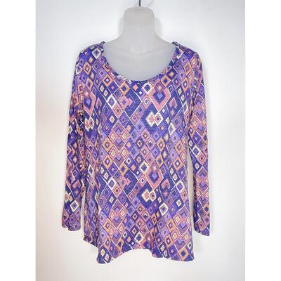 LULAROE PURPLE DIAMOND TOP - SIZE LARGE