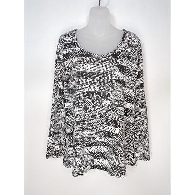 LULAROE BLACK & WHITE TOP - SIZE LARGE