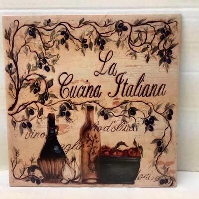 211. Painted Tile  â€œ La Cucina Italiana â€œ 