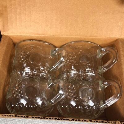 Set of 8 Baked Apple Pie Pattern Punch Glasses