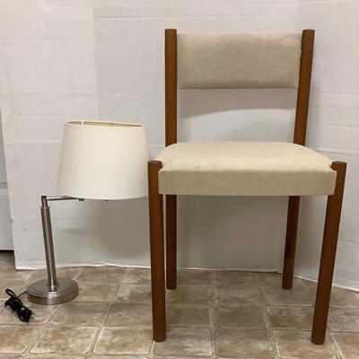 B644 Metal Table Lamp and Mid-Century Chair